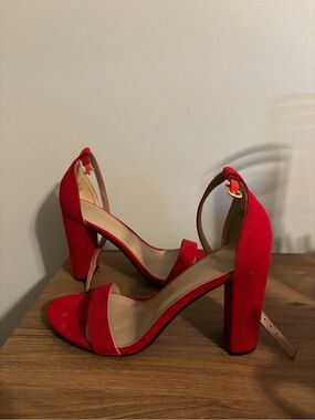 Dream Pairs Red Block Heel Ankle Strap Sandals